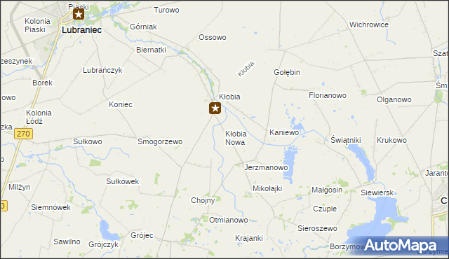 mapa Kłobia Nowa, Kłobia Nowa na mapie Targeo