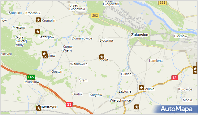 mapa Kłoda gmina Żukowice, Kłoda gmina Żukowice na mapie Targeo