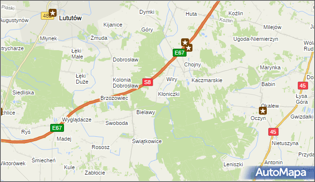 mapa Kłoniczki, Kłoniczki na mapie Targeo