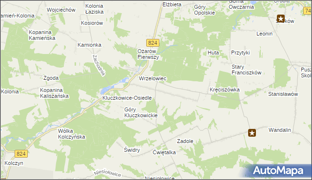 mapa Kluczkowice, Kluczkowice na mapie Targeo