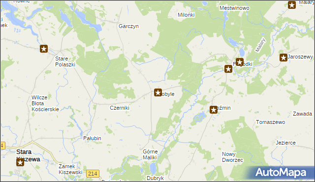 mapa Kobyle gmina Stara Kiszewa, Kobyle gmina Stara Kiszewa na mapie Targeo