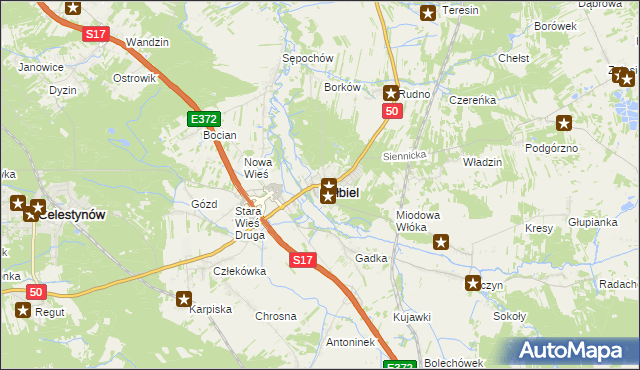 mapa Kołbiel, Kołbiel na mapie Targeo