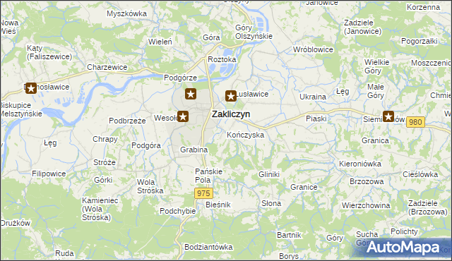 mapa Kończyska, Kończyska na mapie Targeo