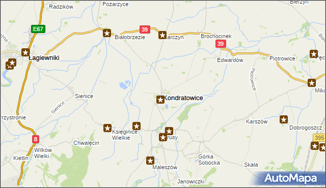 mapa Kondratowice, Kondratowice na mapie Targeo