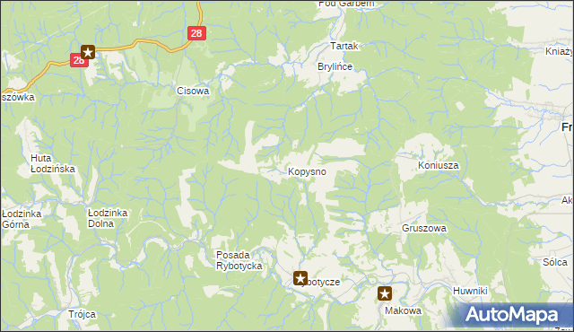 mapa Kopysno, Kopysno na mapie Targeo