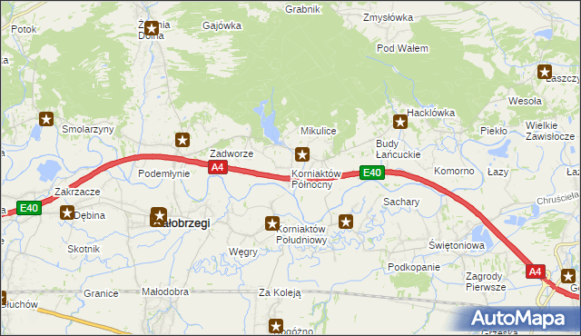 mapa Korniaktów Północny, Korniaktów Północny na mapie Targeo