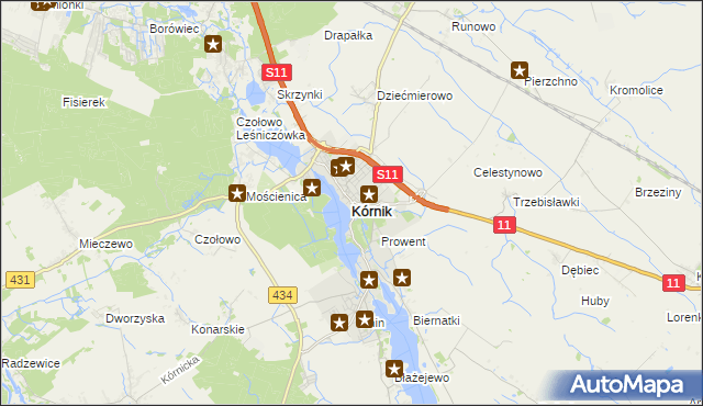 mapa Kórnik, Kórnik na mapie Targeo