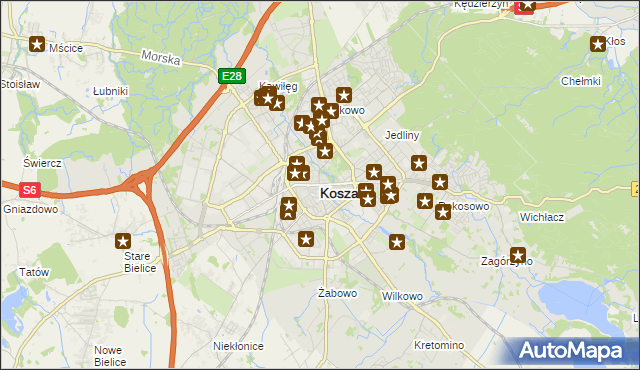 mapa Koszalina, Koszalin na mapie Targeo