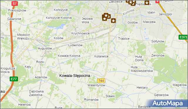 mapa Kotarwice, Kotarwice na mapie Targeo