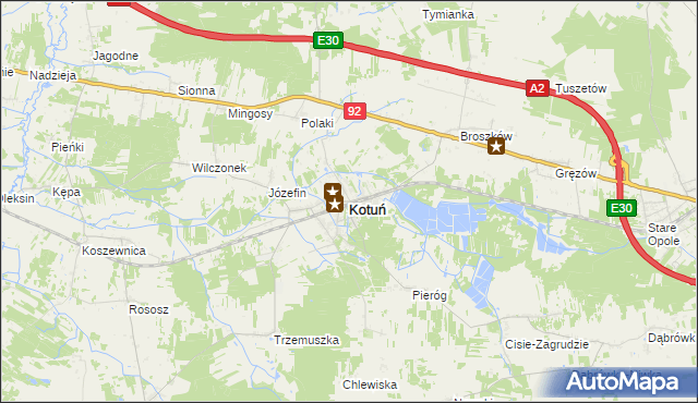 mapa Kotuń powiat siedlecki, Kotuń powiat siedlecki na mapie Targeo
