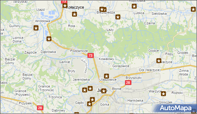 mapa Kowalowy, Kowalowy na mapie Targeo