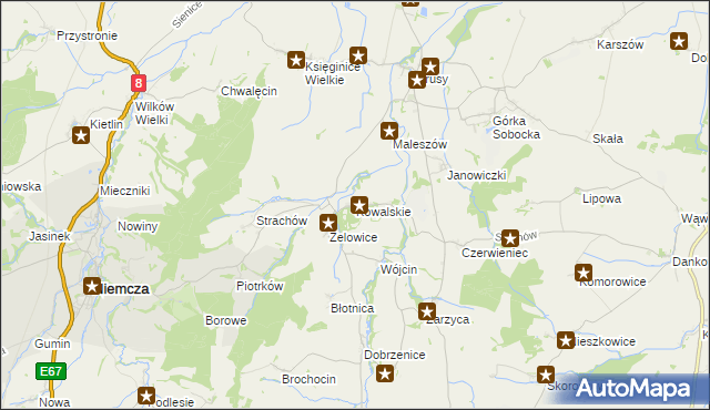 mapa Kowalskie gmina Kondratowice, Kowalskie gmina Kondratowice na mapie Targeo