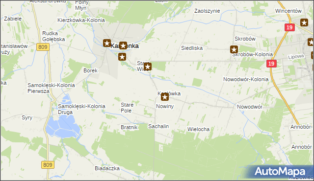 mapa Kozłówka gmina Kamionka, Kozłówka gmina Kamionka na mapie Targeo