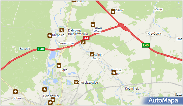 mapa Kraśnik Dolny, Kraśnik Dolny na mapie Targeo