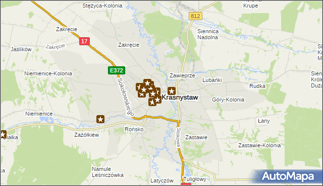 mapa Krasnystaw, Krasnystaw na mapie Targeo