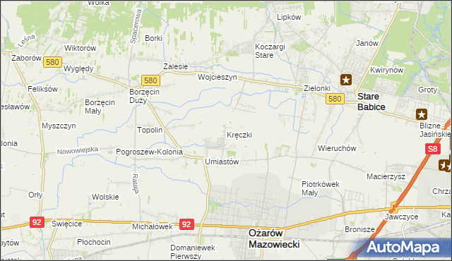 mapa Kręczki, Kręczki na mapie Targeo