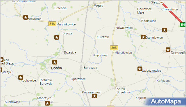 mapa Kręczków, Kręczków na mapie Targeo