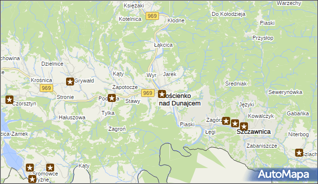 mapa Krościenko nad Dunajcem, Krościenko nad Dunajcem na mapie Targeo