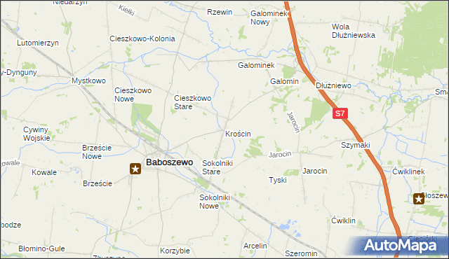 mapa Krościn, Krościn na mapie Targeo