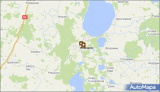 mapa Kruklanki, Kruklanki na mapie Targeo