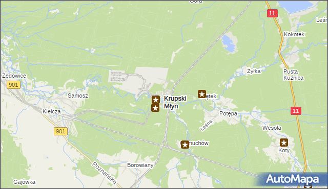 mapa Krupski Młyn, Krupski Młyn na mapie Targeo