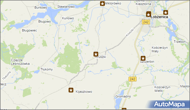 mapa Kruszki gmina Łobżenica, Kruszki gmina Łobżenica na mapie Targeo