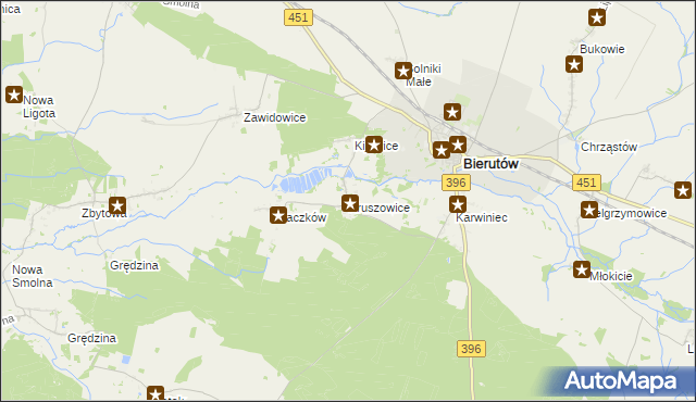 mapa Kruszowice, Kruszowice na mapie Targeo