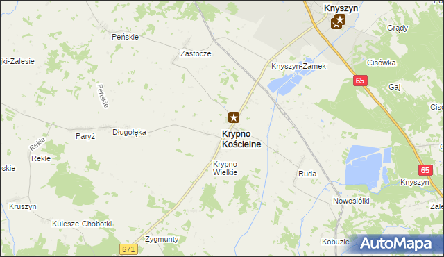 mapa Krypno Kościelne, Krypno Kościelne na mapie Targeo