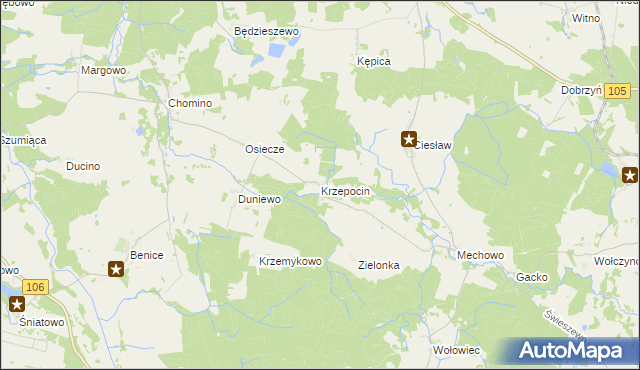 mapa Krzepocin, Krzepocin na mapie Targeo
