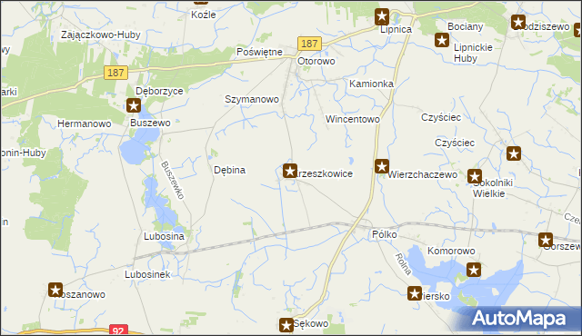 mapa Krzeszkowice, Krzeszkowice na mapie Targeo