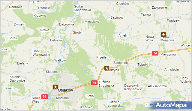 mapa Krzętle, Krzętle na mapie Targeo