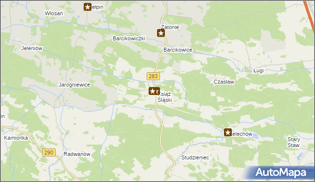 mapa Książ Śląski, Książ Śląski na mapie Targeo