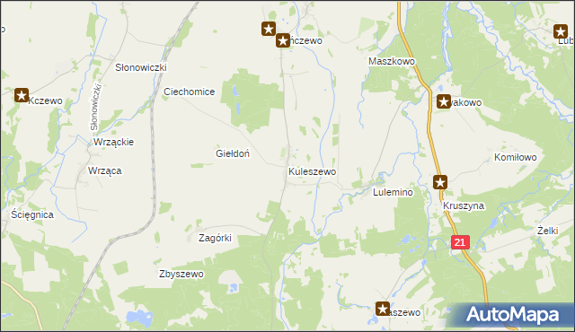 mapa Kuleszewo, Kuleszewo na mapie Targeo