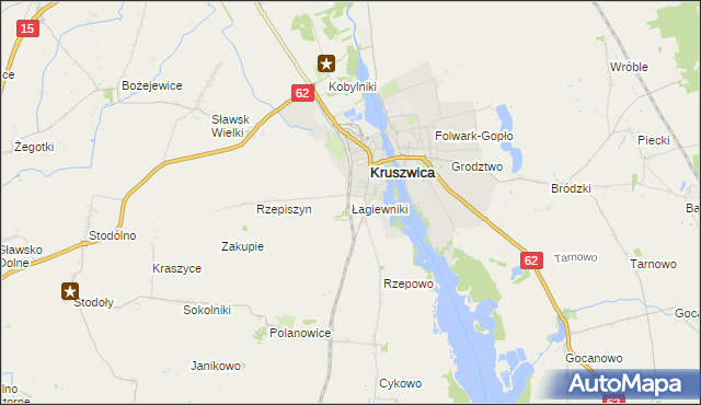 mapa Łagiewniki gmina Kruszwica, Łagiewniki gmina Kruszwica na mapie Targeo