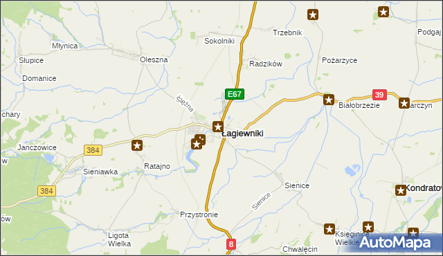 mapa Łagiewniki powiat dzierżoniowski, Łagiewniki powiat dzierżoniowski na mapie Targeo