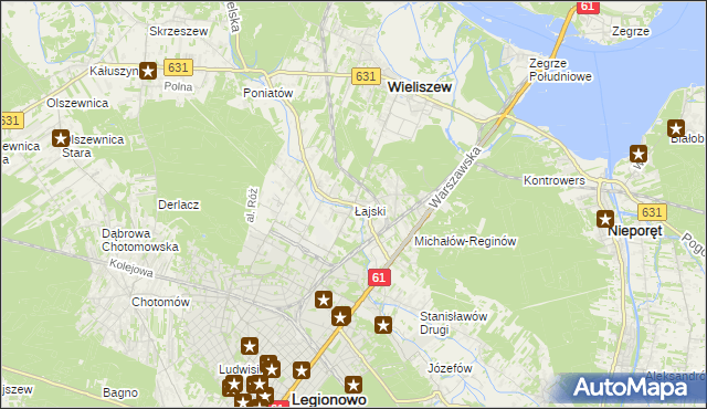 mapa Łajski, Łajski na mapie Targeo