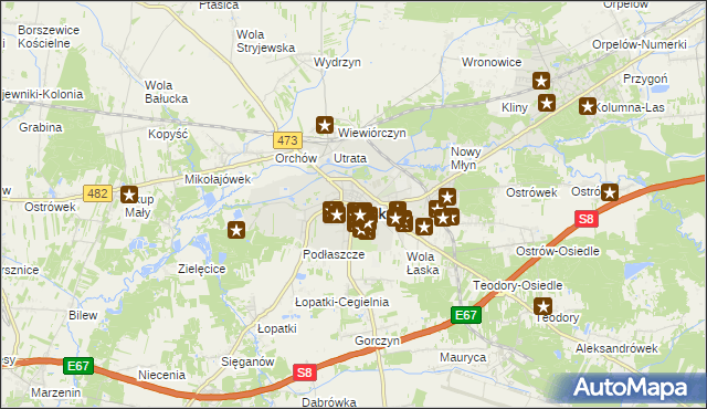 mapa Łask, Łask na mapie Targeo