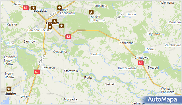 mapa Laski gmina Łochów, Laski gmina Łochów na mapie Targeo