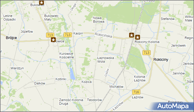 mapa Łaznowska Wola, Łaznowska Wola na mapie Targeo
