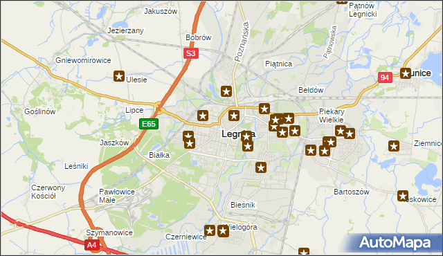 mapa Legnicy, Legnica na mapie Targeo