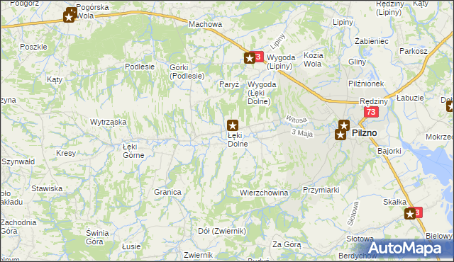 mapa Łęki Dolne, Łęki Dolne na mapie Targeo