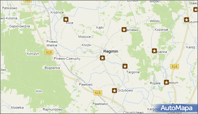 mapa Lekowo gmina Regimin, Lekowo gmina Regimin na mapie Targeo