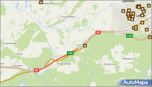 mapa Leśnice, Leśnice na mapie Targeo