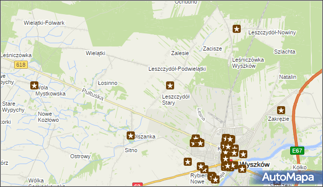 mapa Leszczydół Stary, Leszczydół Stary na mapie Targeo