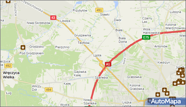 mapa Lgota gmina Kłobuck, Lgota gmina Kłobuck na mapie Targeo