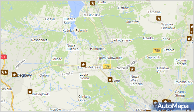 mapa Lgota-Nadwarcie, Lgota-Nadwarcie na mapie Targeo