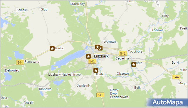 mapa Lidzbark, Lidzbark na mapie Targeo