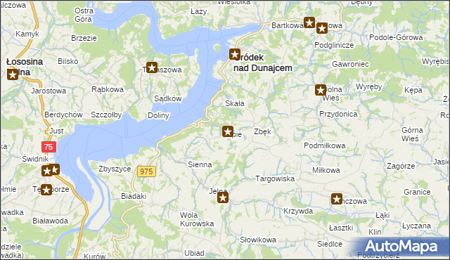 mapa Lipie gmina Gródek nad Dunajcem, Lipie gmina Gródek nad Dunajcem na mapie Targeo