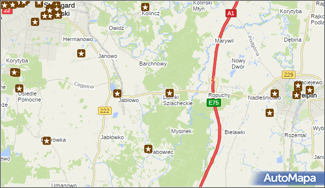 mapa Lipinki Szlacheckie, Lipinki Szlacheckie na mapie Targeo