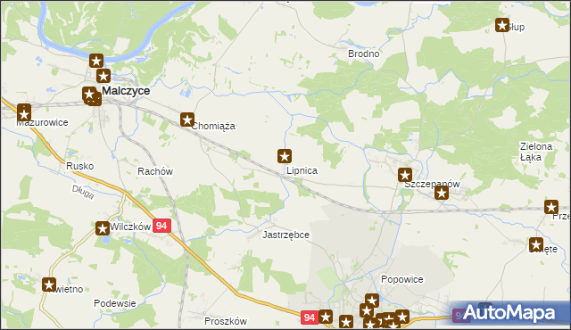 mapa Lipnica gmina Środa Śląska, Lipnica gmina Środa Śląska na mapie Targeo